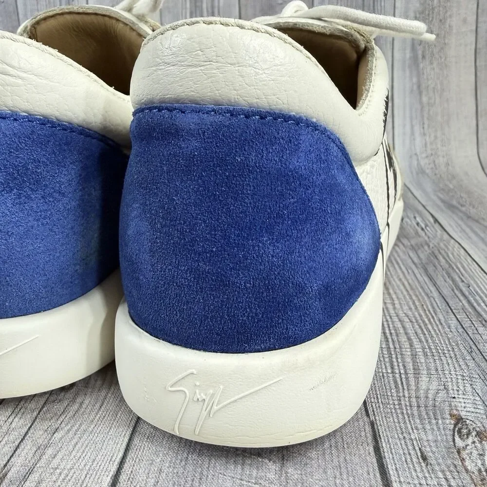 Giuseppe Zanotti Shoes 40 Signature Logo Leather Lace Up Sneakers Trainers $550